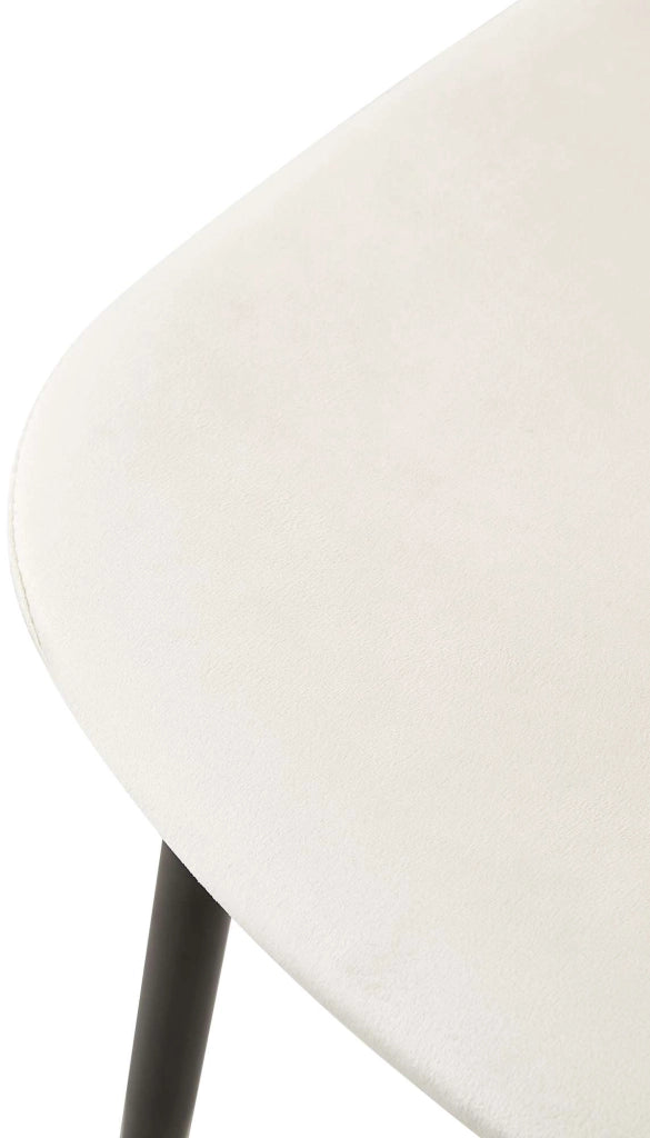 Sedia Giverny con cuciture decorative Velluto,bianco crema