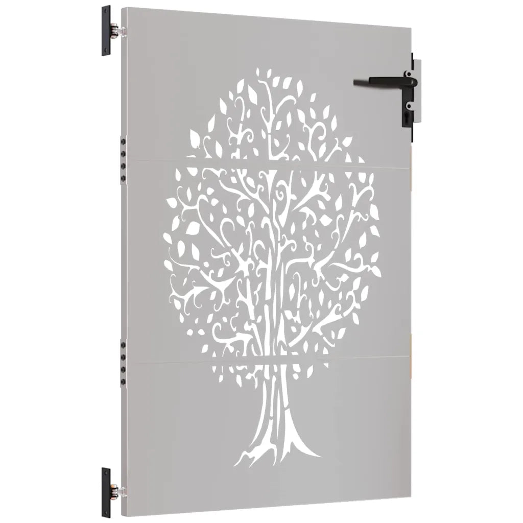 Cancello da giardino 85x150 cm in acciaio Corten con design ad albero 153211