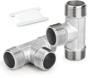 Connettori 3 vie in acciaio inossidabile 304 1/2" BSP - alta pressione - resistenza termica - preciso taglio.