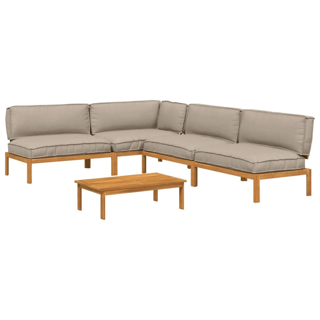 Set di divani con cuscino 5 pcs Talpa Legno di Acacia Massello 3418509