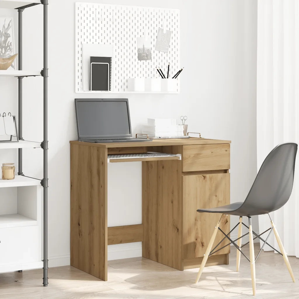 Scrivania | Tavolo da Ufficio Rovere Artigianale 86x49x76 cm in Legno Multistrato