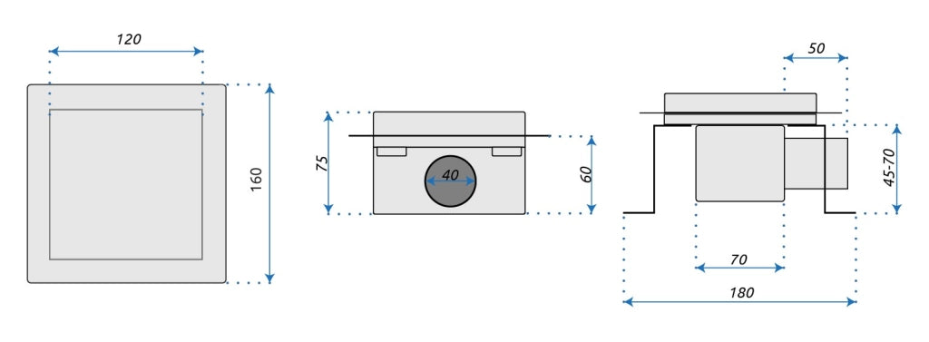 Scarico Lineare Rea Dots Nickel Brush 12x12