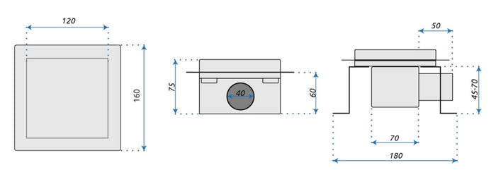 Scarico Lineare Rea Dots Nickel Brush 12x12