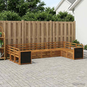 Set di divani da esterno 7 pz Naturale Legno di Acacia Massello 3384880