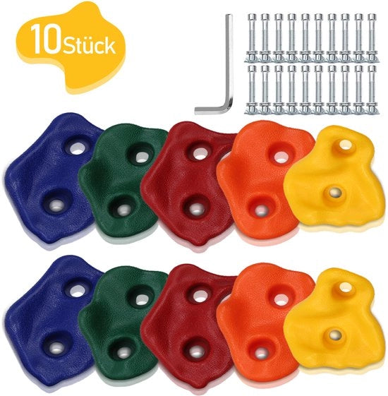 Set di Climatizzanti per Bambini 10 Pezzi - Funie Multicolor per Parete da Arrampicata - Utilizzo Interno ed Esterno
