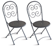 Sedia Pieghevole da Giardino 41x55x91 cm in Ferro Orta Grigio Antracite