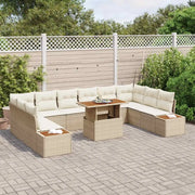 Set Divano da Giardino 11 pcs Beige Poly Rattan 3358845