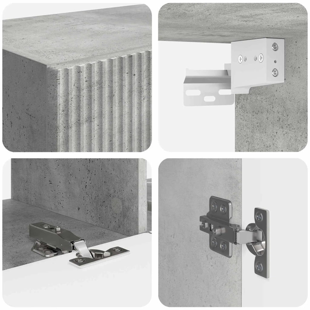 Set mobile TV 6 pcs Grigio cemento Legno multistrato