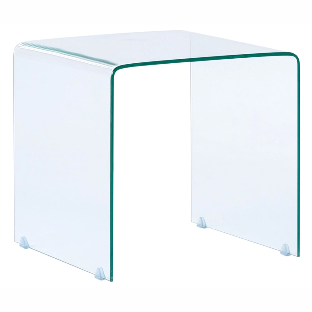 Set di 2 tavolini a nido in Vetro Trasparente Rettangolare stile Minimalista soggiorno