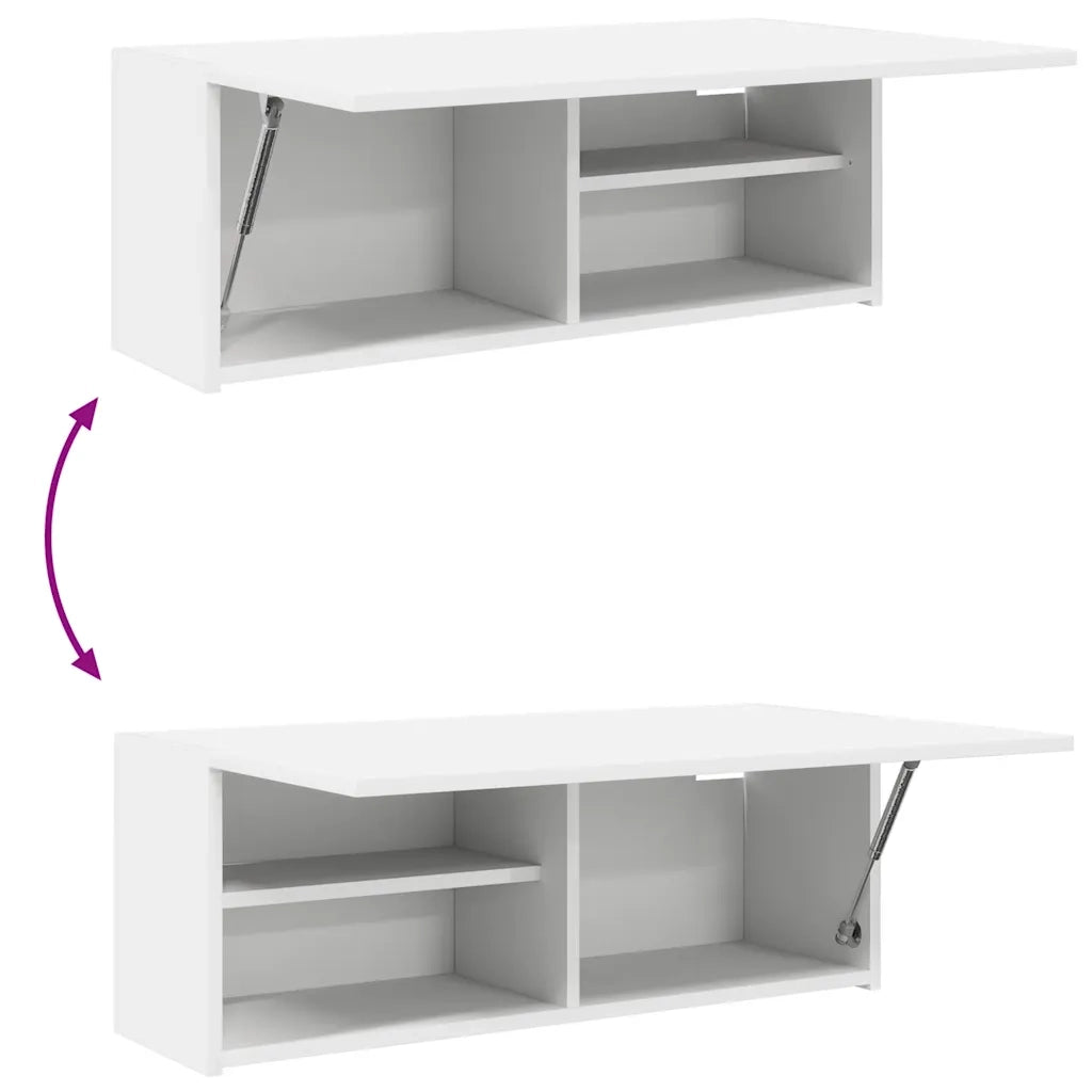 Mobile da Bagno a Parete Bianco 80x25x30cm in Legno Multistrato 860076