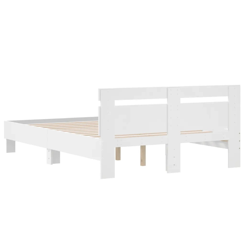 Giroletto con Testiera-Struttura Letto con testiera Bianco 120x200 cm in Legno Multistrato 624889