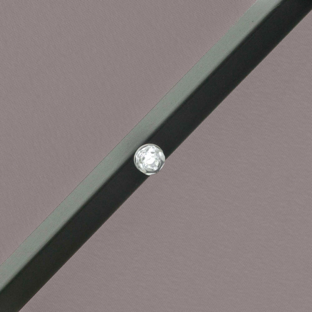 Ombrellone da Giardino Inclinabile 265 cm con Luci LED Solari ¨C zephmum ¨C Grigio