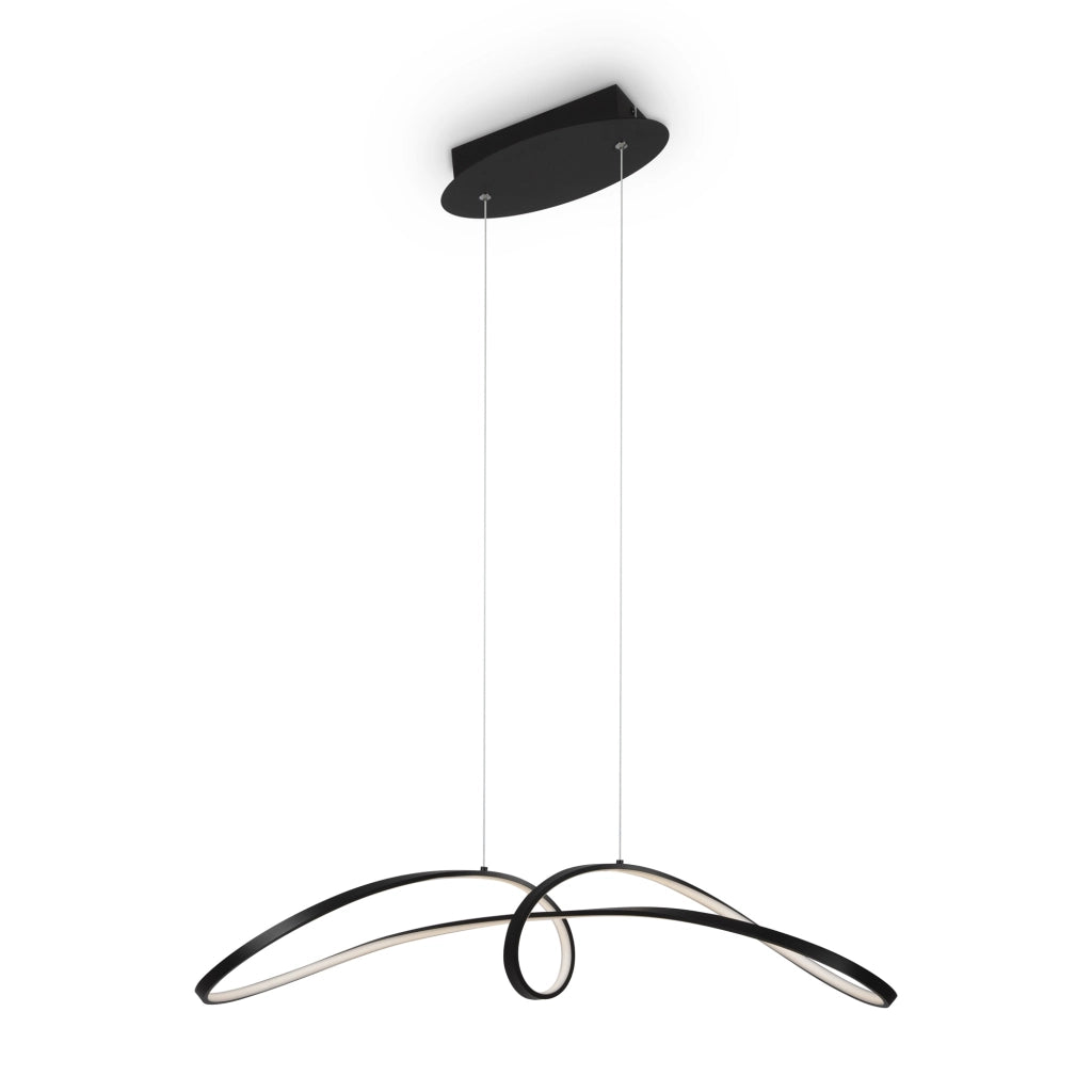 Maytoni Lampadario moderno Curve 1 luce LED integrato nero alluminio