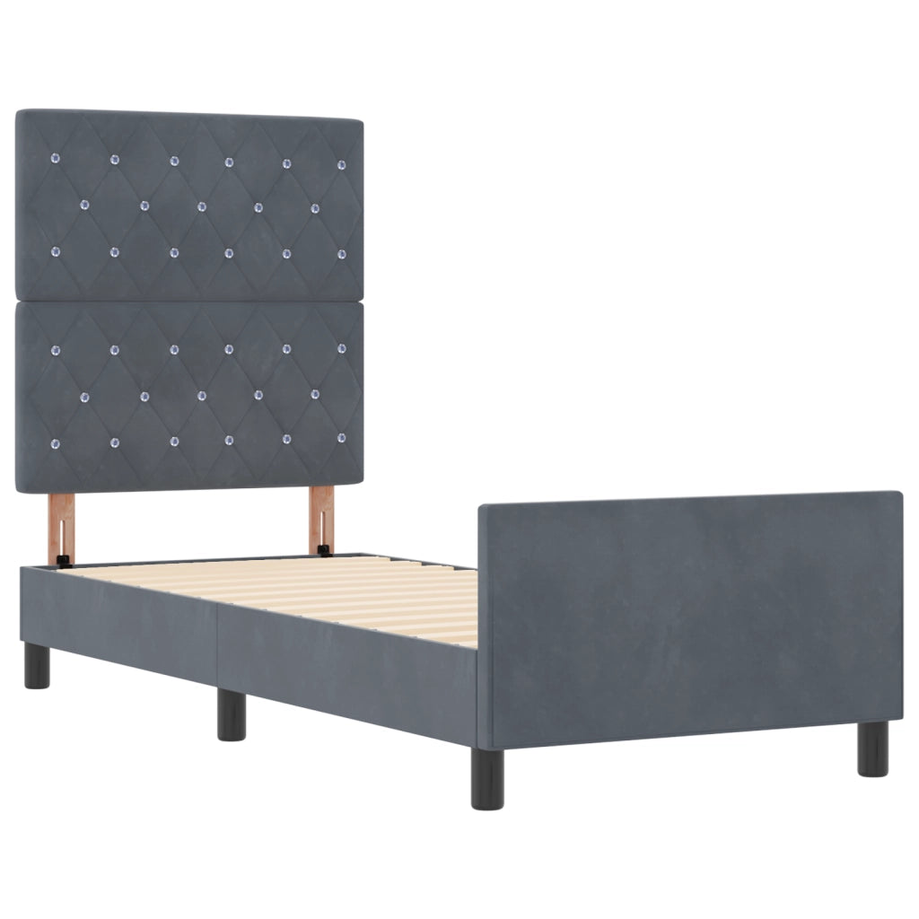 Struttura Letto  Grigio Scuro 80x200 cm Velluto