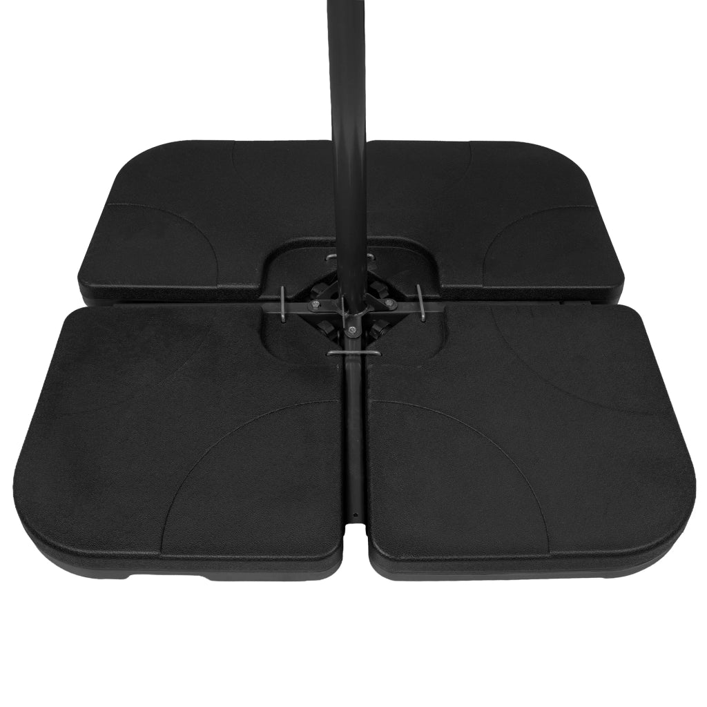 Set 4 Pesi Base Ombrellone Decentrato Quadrata Riempibile Nero
