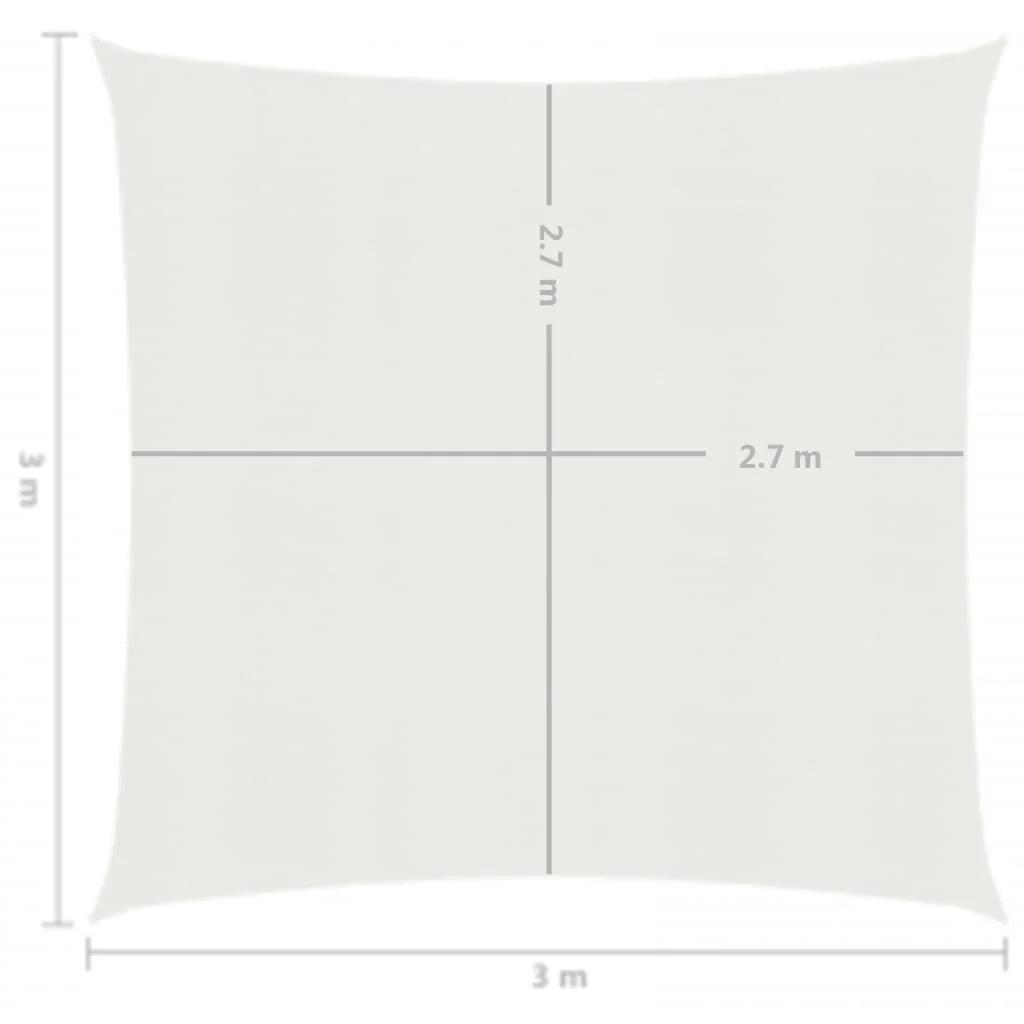 Vela ombreggiante/ombrellone 160 g/m² 3 x 3 m HDPE bianco 02_0009014