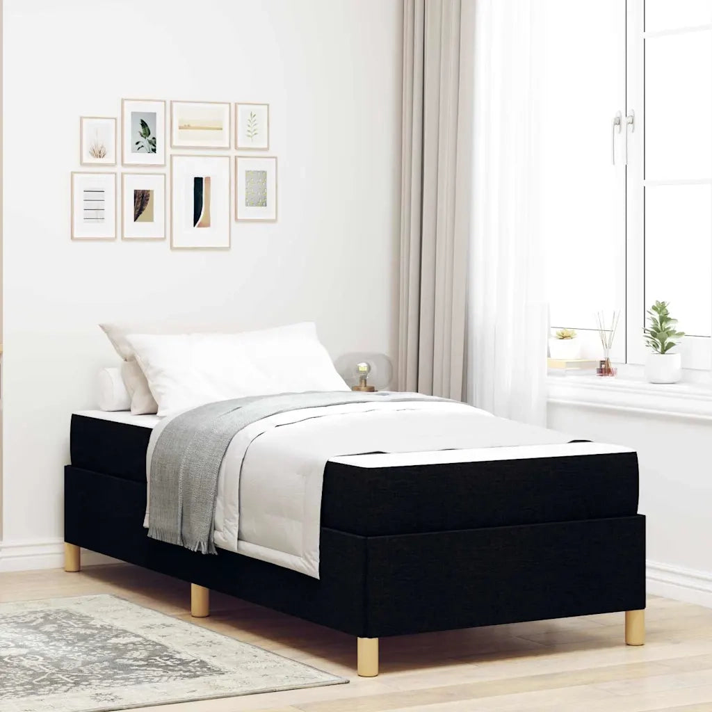Struttura del letto con materasso Nero 90 x 200 cm Tessuto