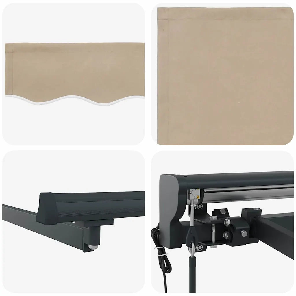 vidaXL Tenda Retrattile Beige 400x300 cm Tessuto