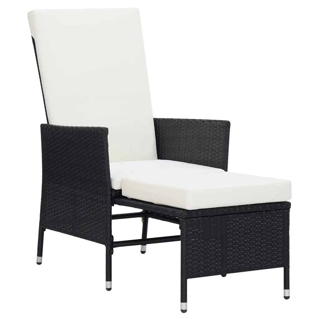 Set Divani da Giardino 3 pz con Cuscini in Polyrattan Nero 3059371