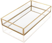 Organizzatore di Gioielli Decorativo con Lame in Metallo e Vetro - 20x14x3,5 cm - Capacità Elevata - Progettato con Stile Scandinavo - Materiale Duraturo