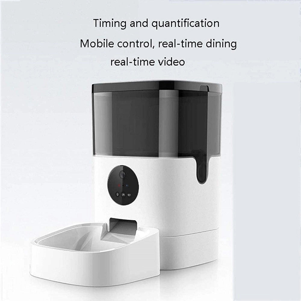 Trade Shop - Distributore Automatico Cibo Mangiatoia Per Gatti Animali Con Telecamera Wifi 4lt -