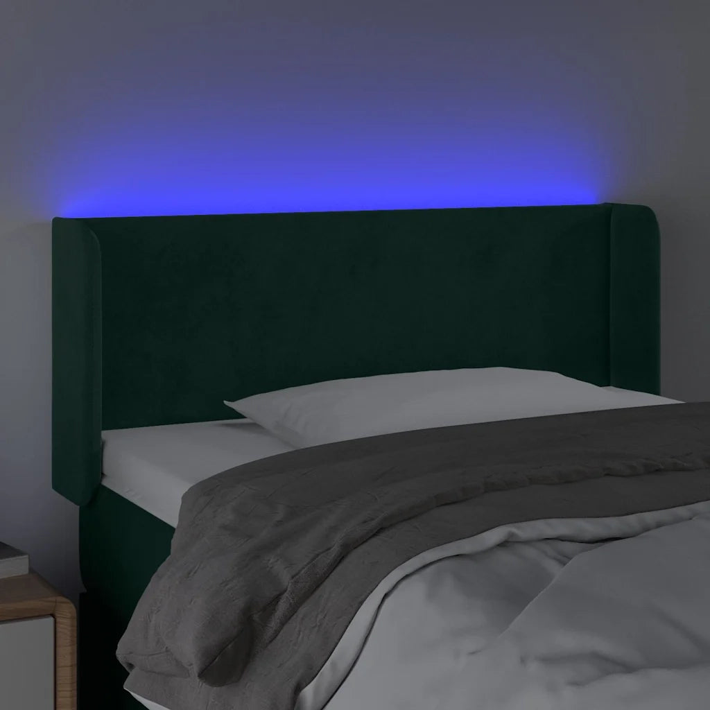 Testiera a LED Verde scuro 93x16x78/88 cm in Velluto
