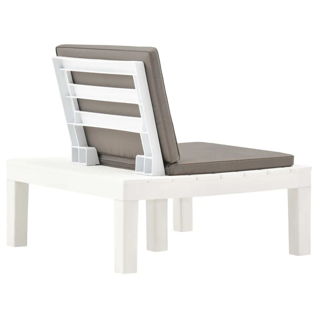 Sedie a Sdraio da Giardino e Cuscini 4 pz in Plastica Bianche cod mxl 23291