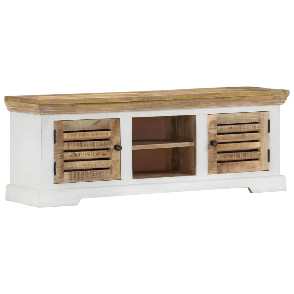 Mobile TV multimediale mensola TV credenza TV sala da pranzo soggiorno camera da letto 110 x 30 x 40 cm legno massello di mango marrone 02_0025726