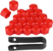 Kit di protezione per cerchi in acciaio 19mm - 20 pezzi per cerchi auto con dado - Protezione cerchi - Rosso