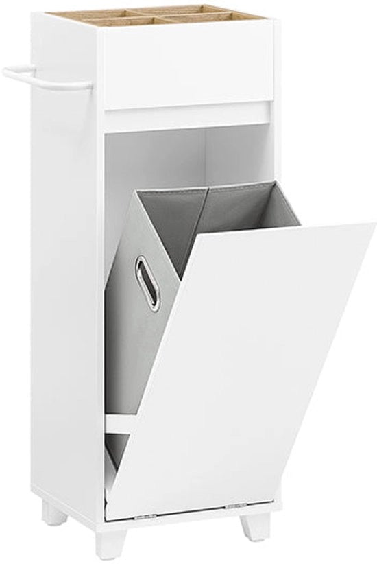 Cassettiera da bagno - Pannello organizzatore - Unità di cassettiera - Sacchetto per asciugare rimovibile - 35x90x30cm - Prevenzione della muffa con piedini in silicone.