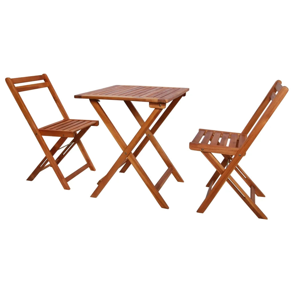 Set da Bistrot 3 pz Pieghevole in Legno Massello di Acacia 44015