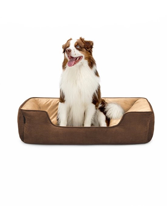 Cuscino per cani reversibile, morbido e comodo 110x80 cm marrone/beige