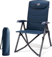 Sedia da Campeggio Pieghevole Sedia da Giardino con Supporto Alto per Adulti Oversized 4 Posizioni Reclinabile da 120kg