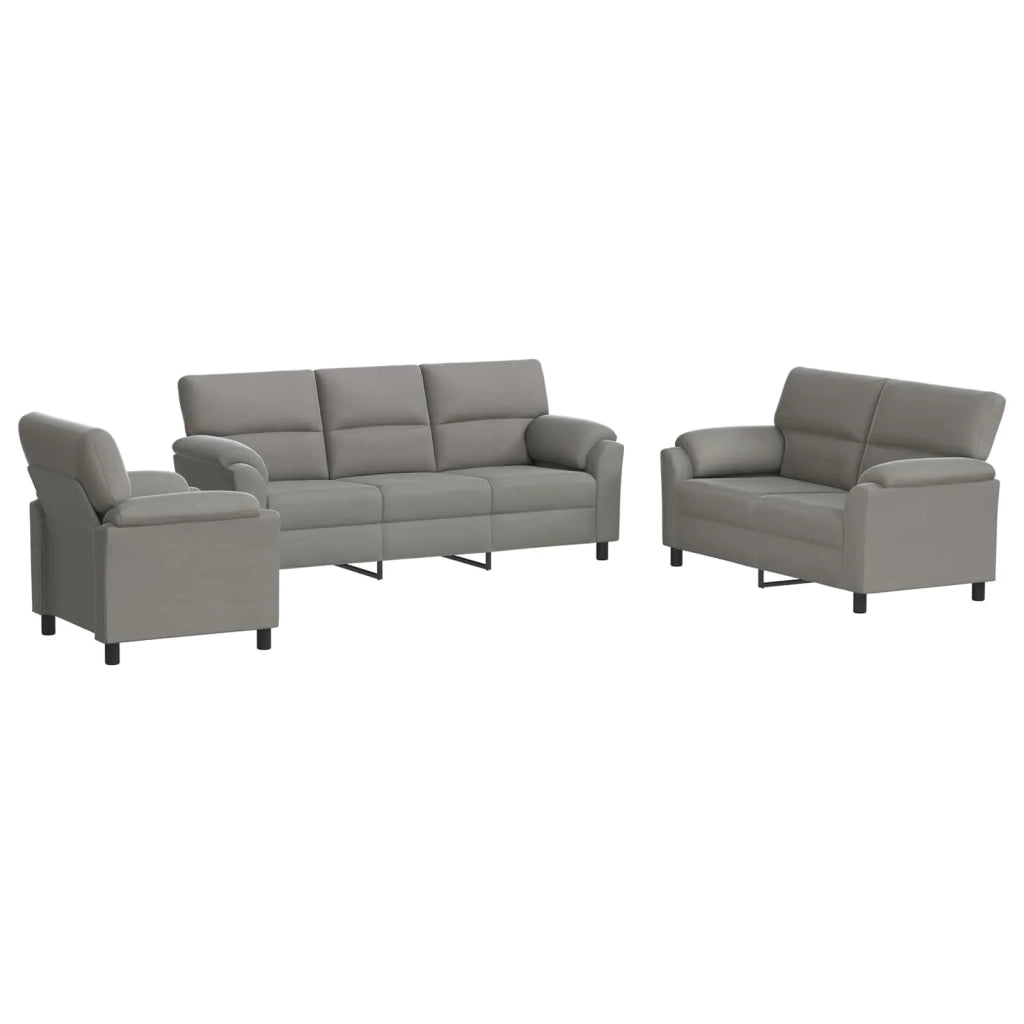 Set di divani 3 pcs Grigio Chiaro Velluto 3430476