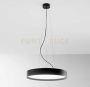 AVA S/P - LAMPADARIO A SOSPENSIONE NERO A LED 3000-4000K 6200-6500LM 60W+10W DOPPIA EMISSIONE DIMMERABILE D.60CM