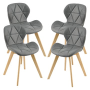 Set di 4 sedie da pranzo in similpelle 81 x 57 x 49 cm grigio 03_0006775