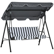 Altalena da giardino 3 posti con tetto ¨C zephmum ¨C Grigio e bianco 172x110x153 cm