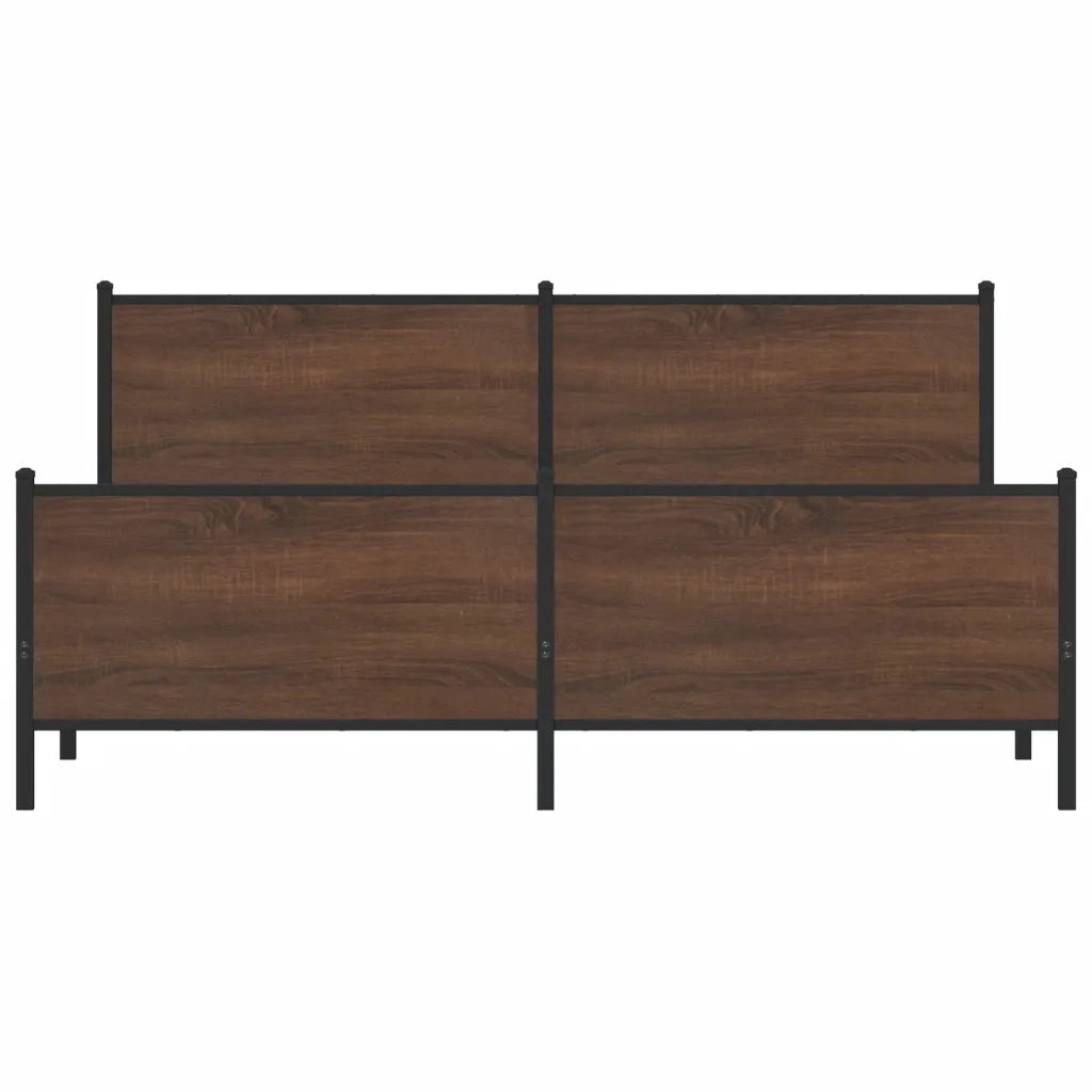 Giroletto senza Materaso in Metallo Rovere Marrone 183x213 cm