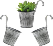Set di vasi pendenti - pacchetto da 3 pezzi - vasi in alluminio per piante da esterno - adatti per balconi - vasi decorativi con ganci