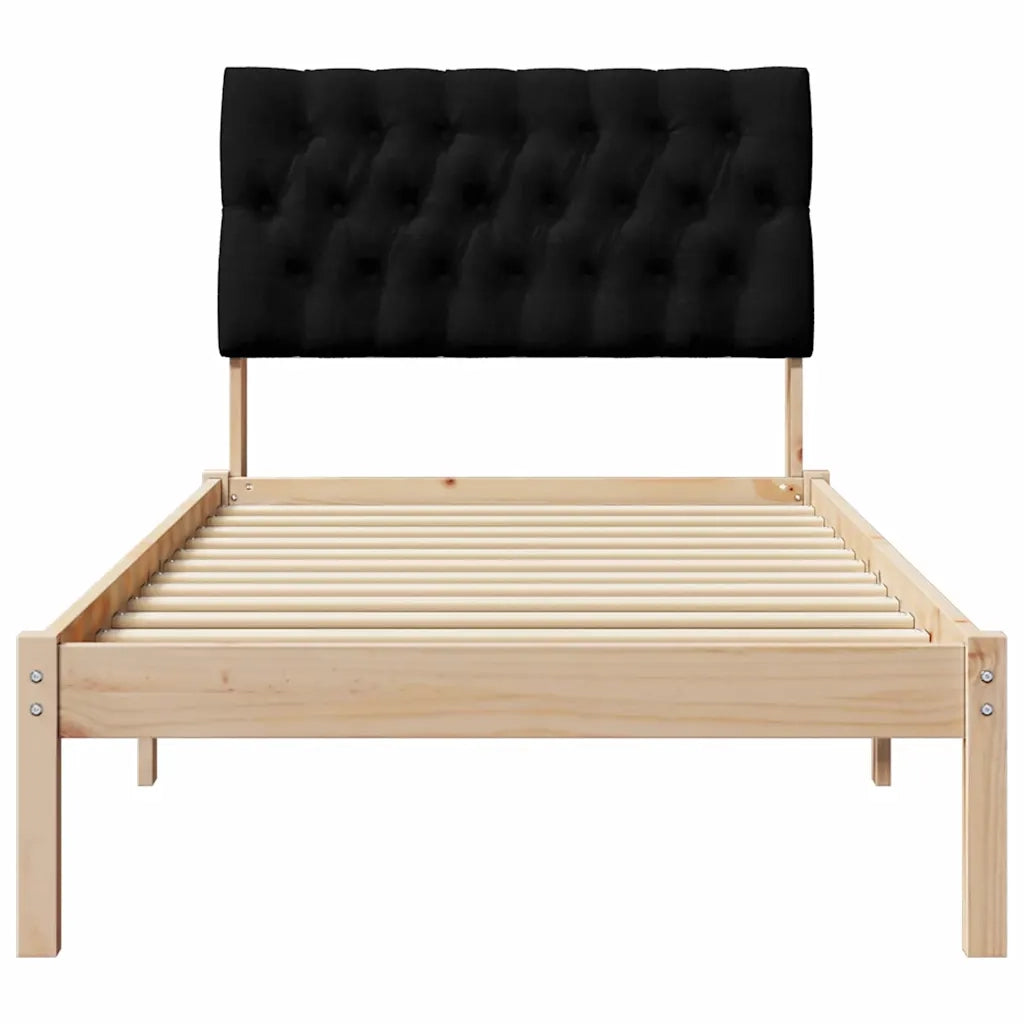 Letto con Testiera Rivestita-Struttura Letto con Testiera Marrone 90 x 190 cm 499954