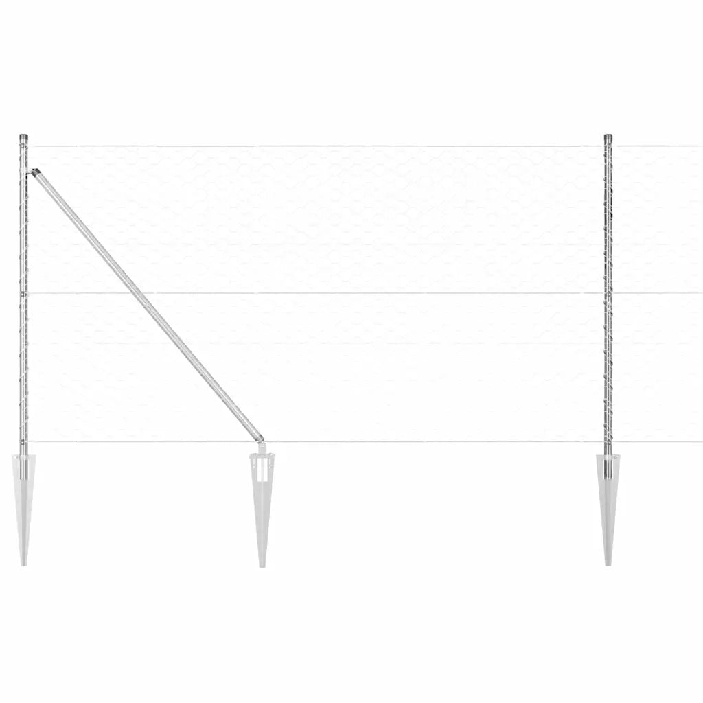 Palo della recinzione Argento 50 x 1,2 m (maglia da 50 mm)
