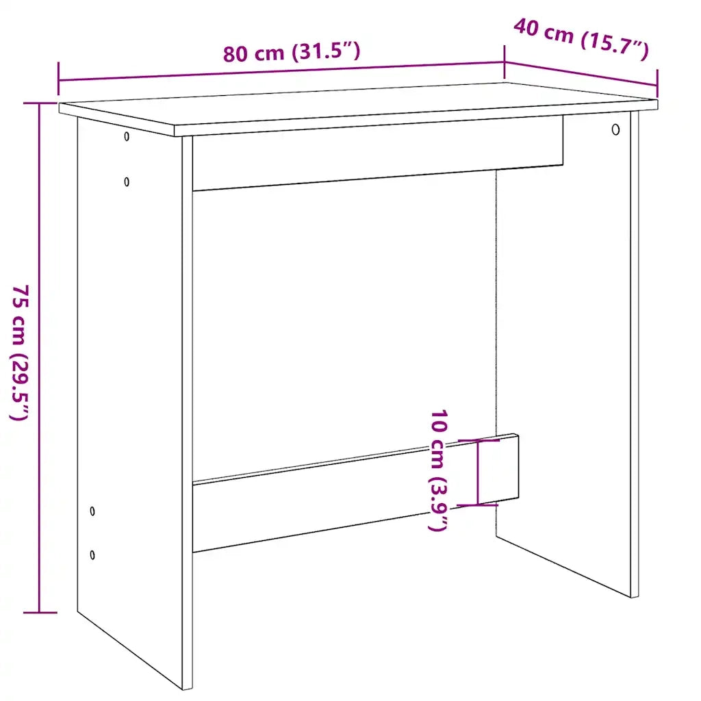 Scrivania Rovere Fumo 80x40x75 cm in Legno Multistrato 860458