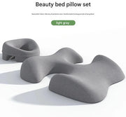 Set di cuscini per letto - Cuscino per il massaggio del viso e del seno, non compressivo, in schiuma di alta densità, per posizionamento a letto, colore grigio chiaro
