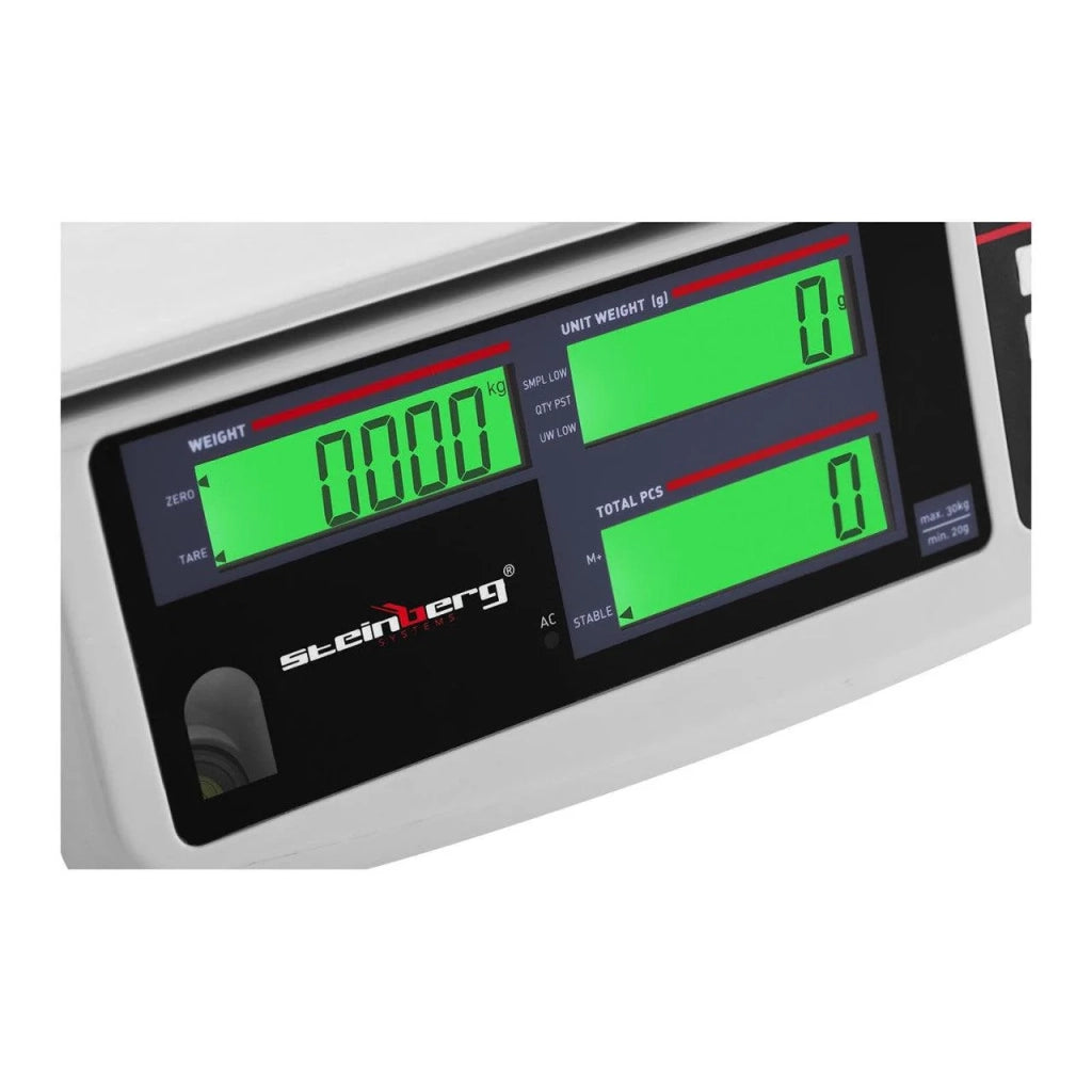 Bilancia contapezzi - 30 kg / 1 g - 3 schermi LCD - batteria 72 h 14_0000595