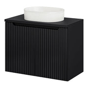 Mobile da Parete Sottolavabo NEWPORT a 2 Ante con Lavabo Ovale 80x71x40 cm - Nero [en.casa]