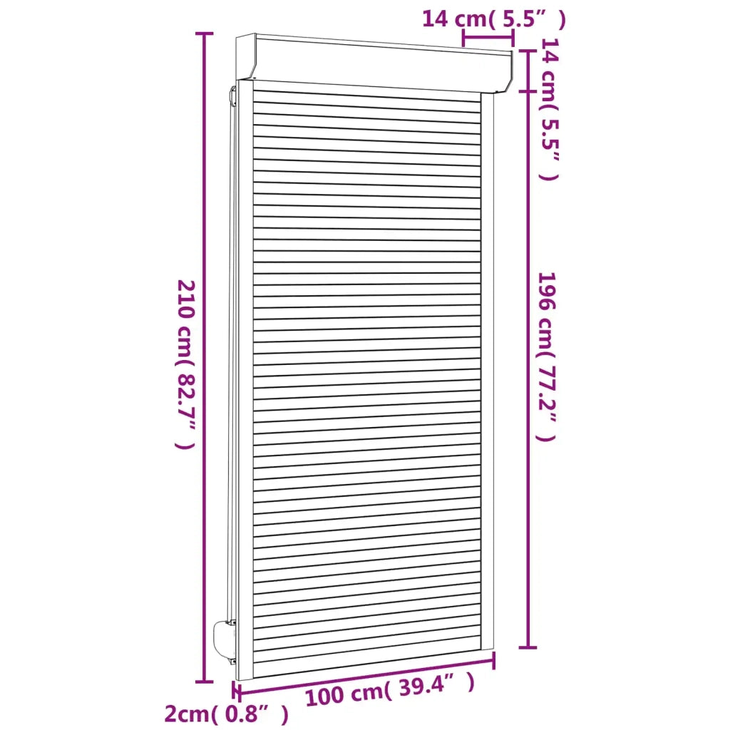 Persiana a rullo Antracite 100 x 210 cm Alluminio e poliuretano 42047068
