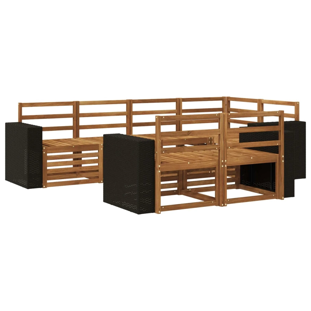 Set di divani da esterno 7 pz Naturale Poliestere 3384480