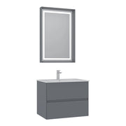 Set mobile lavabo con specchio (2 pezzi) "Nest 71 v2" - 71 x 51 x 55 cm - Grigio opaco