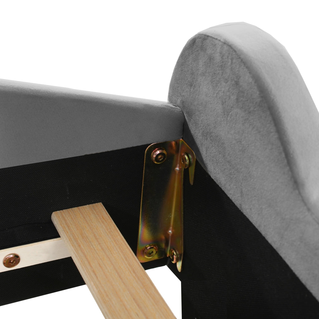 OKWISH Letto Bambino 90×200 cm, Letto Singolo con Testiera a Forma di Orso e Rivestimento in Velluto, senza Materasso, Grigio