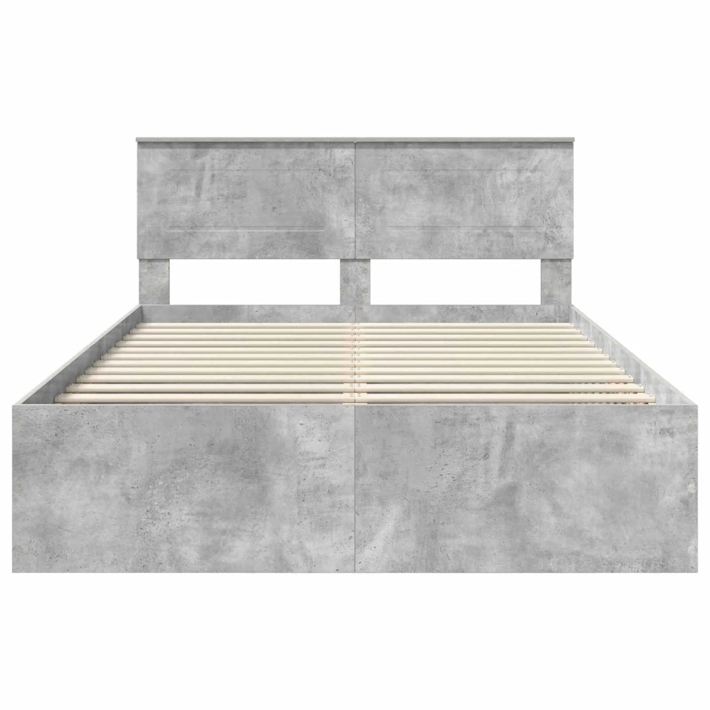 Struttura del letto con testiera Grigio cemento 150 x 200 cm